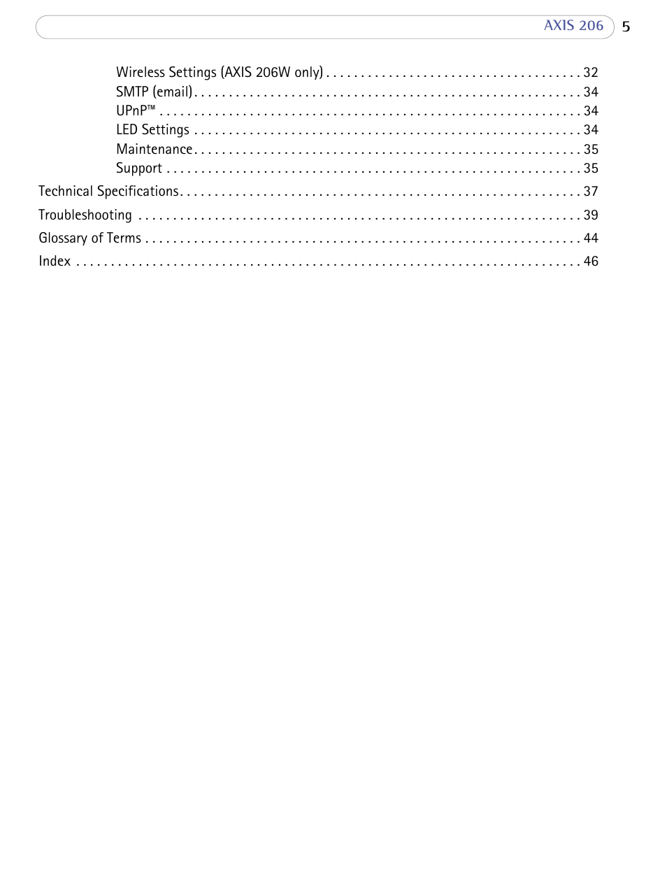 Axis Communications 206 User Manual | Page 5 / 48