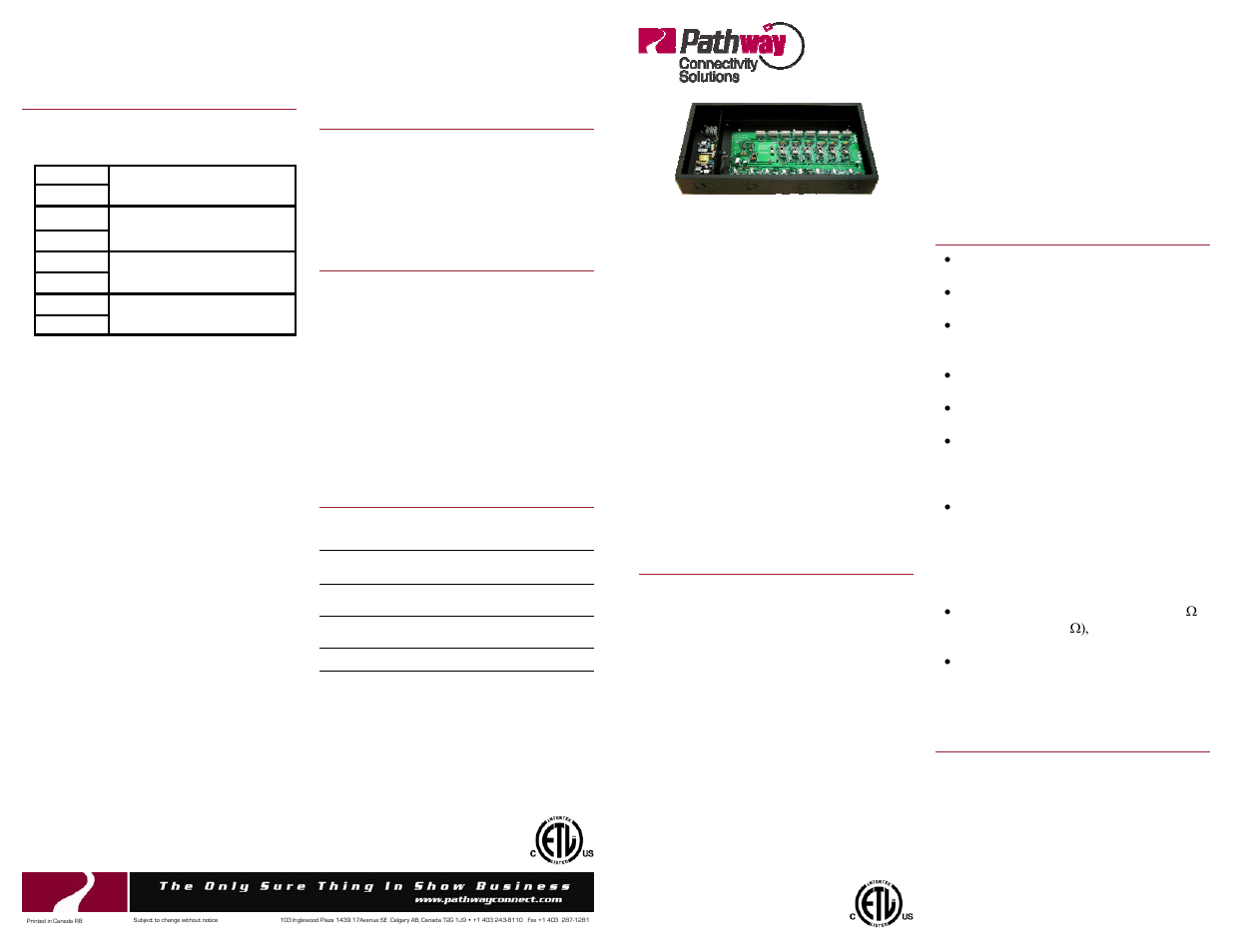 Pathway # 4802 Installers' Guide User Manual | 2 pages