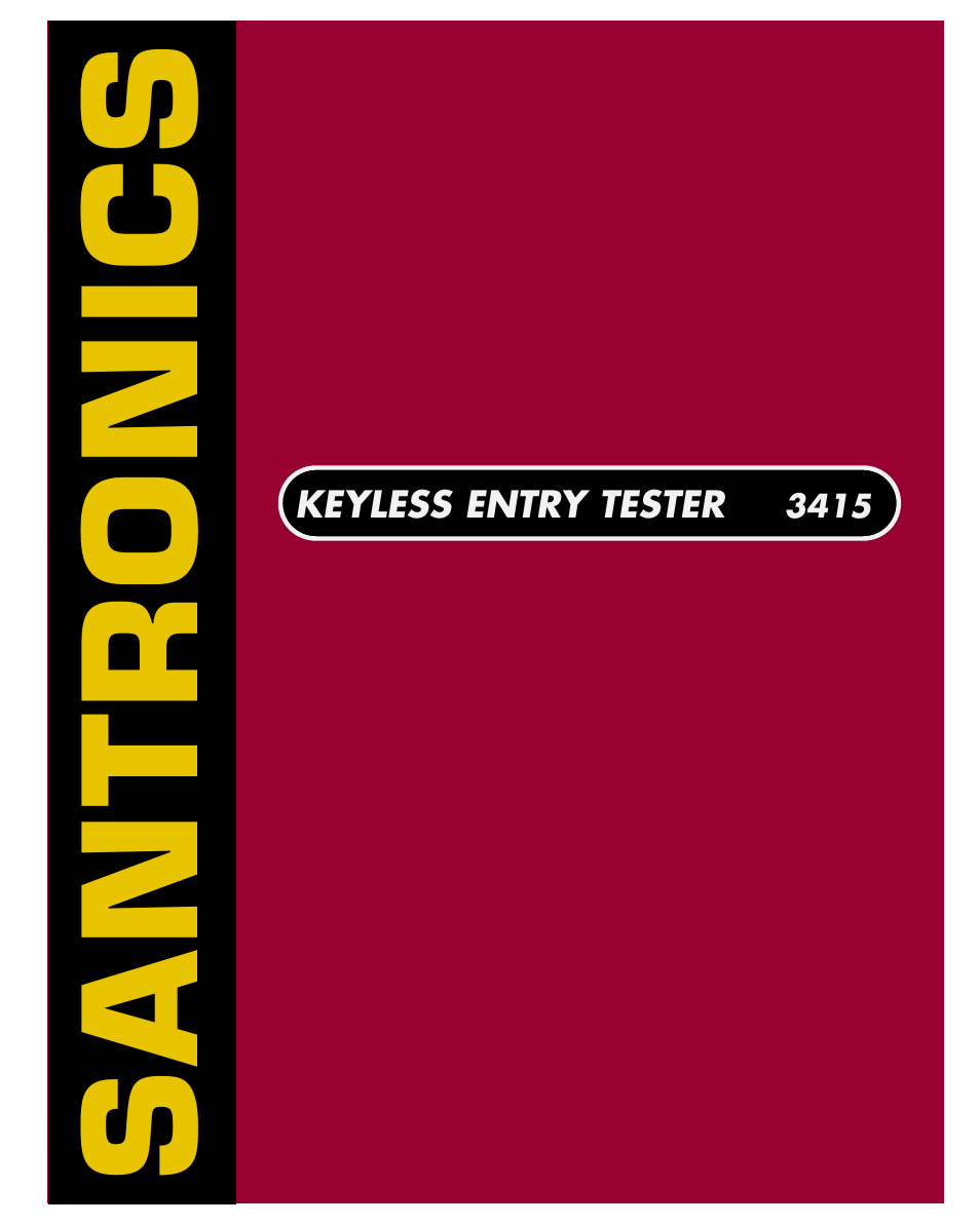 Santronics | Santronics Keyless Entry Tester User Manual | Page 2 / 8