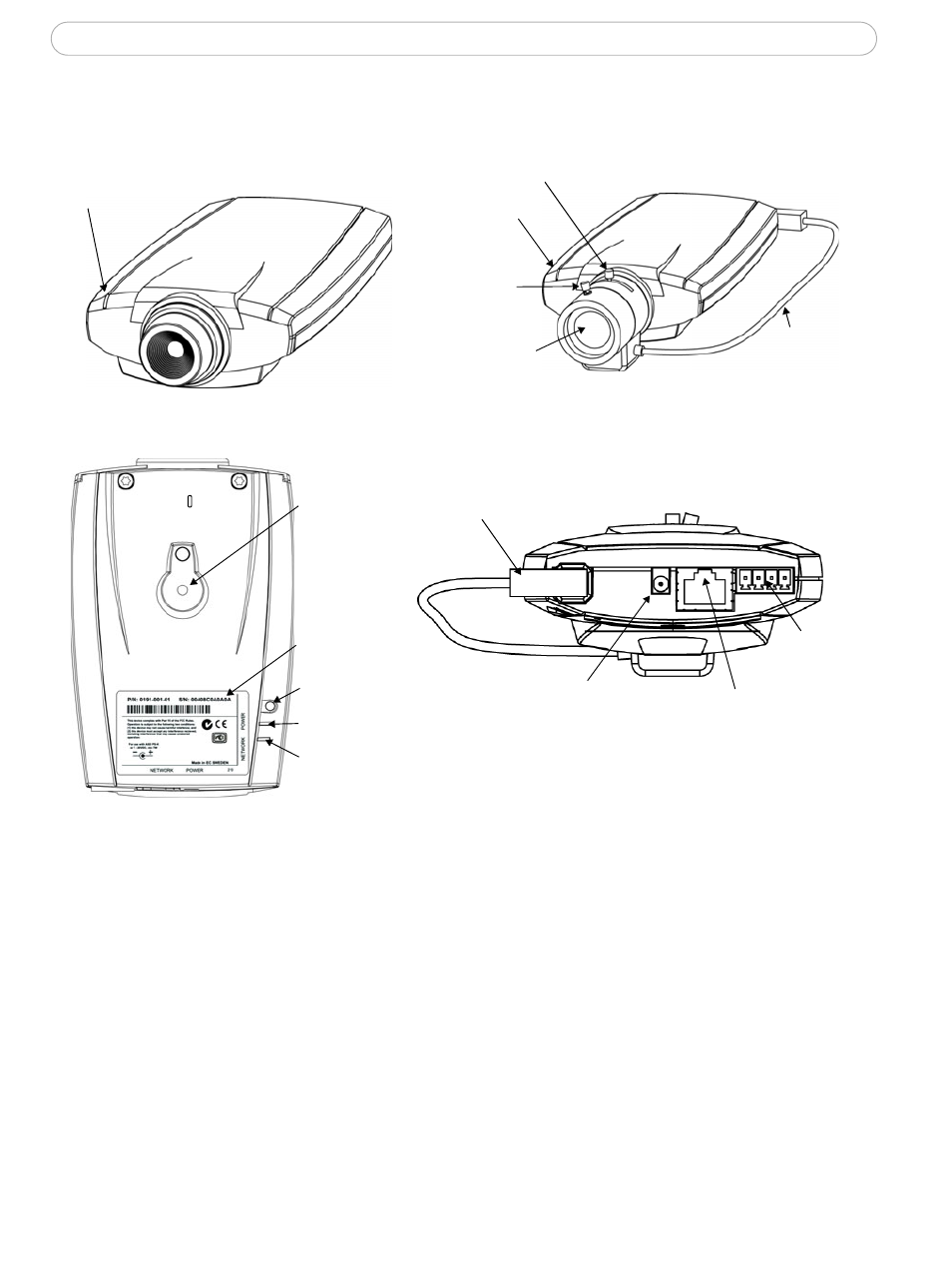 Overview, Underside, Rear panel axis 211 | Axis 210, Axis 211 | Axis Communications 210/211 User Manual | Page 7 / 54