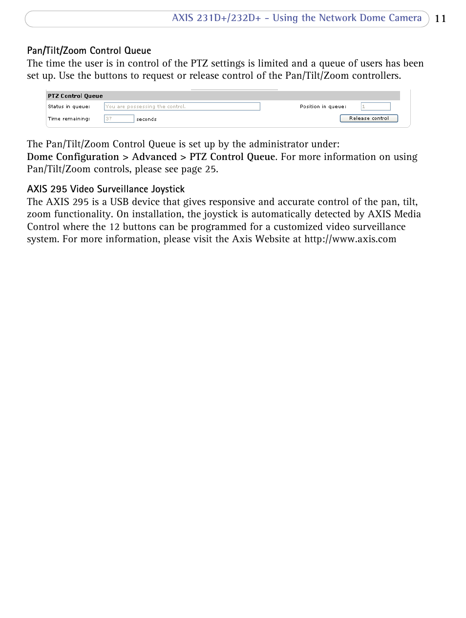 Axis Communications 231D+/232D+ User Manual | Page 11 / 70