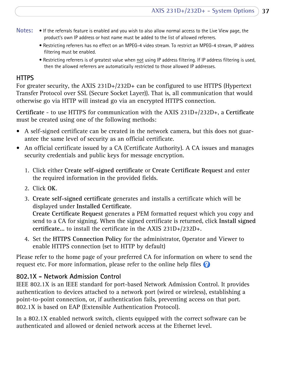 Axis Communications 231D+/232D+ User Manual | Page 37 / 70