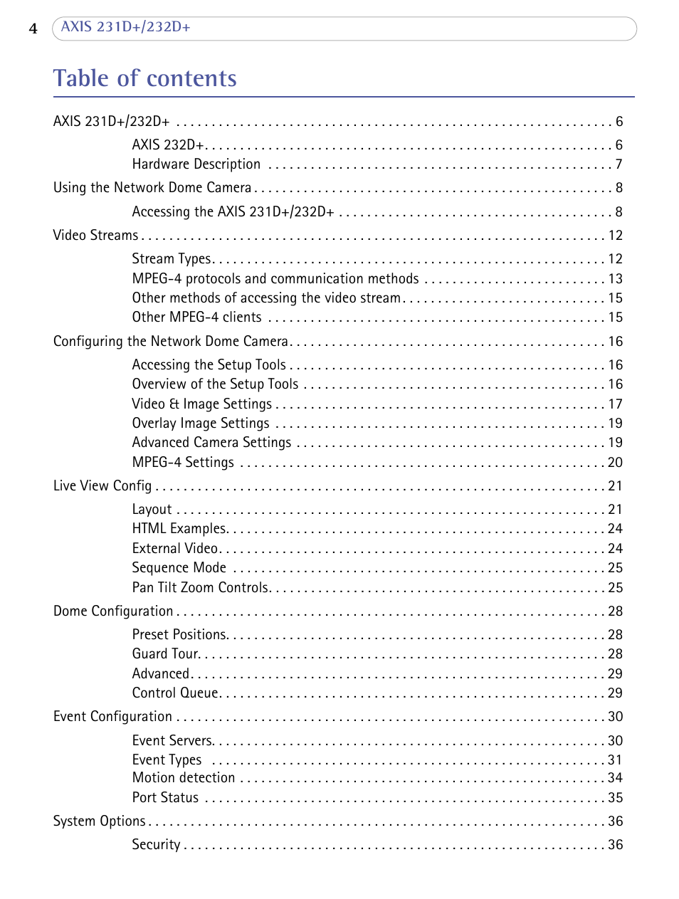 Axis Communications 231D+/232D+ User Manual | Page 4 / 70