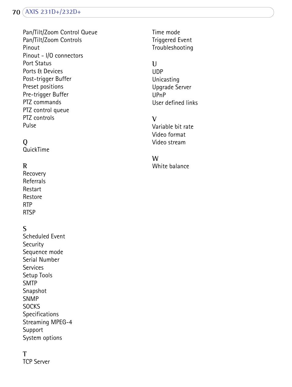 Axis Communications 231D+/232D+ User Manual | Page 70 / 70