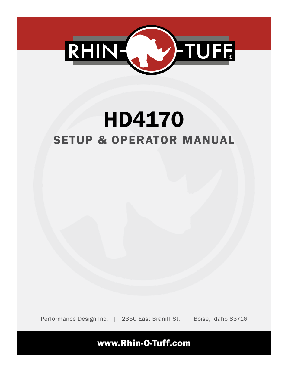 Rhin-O-Tuff HD4170 User Manual | 13 pages