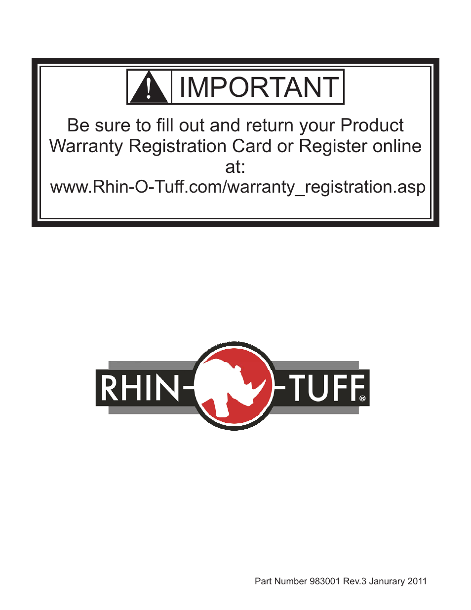 Important | Rhin-O-Tuff HC8024 User Manual | Page 10 / 10
