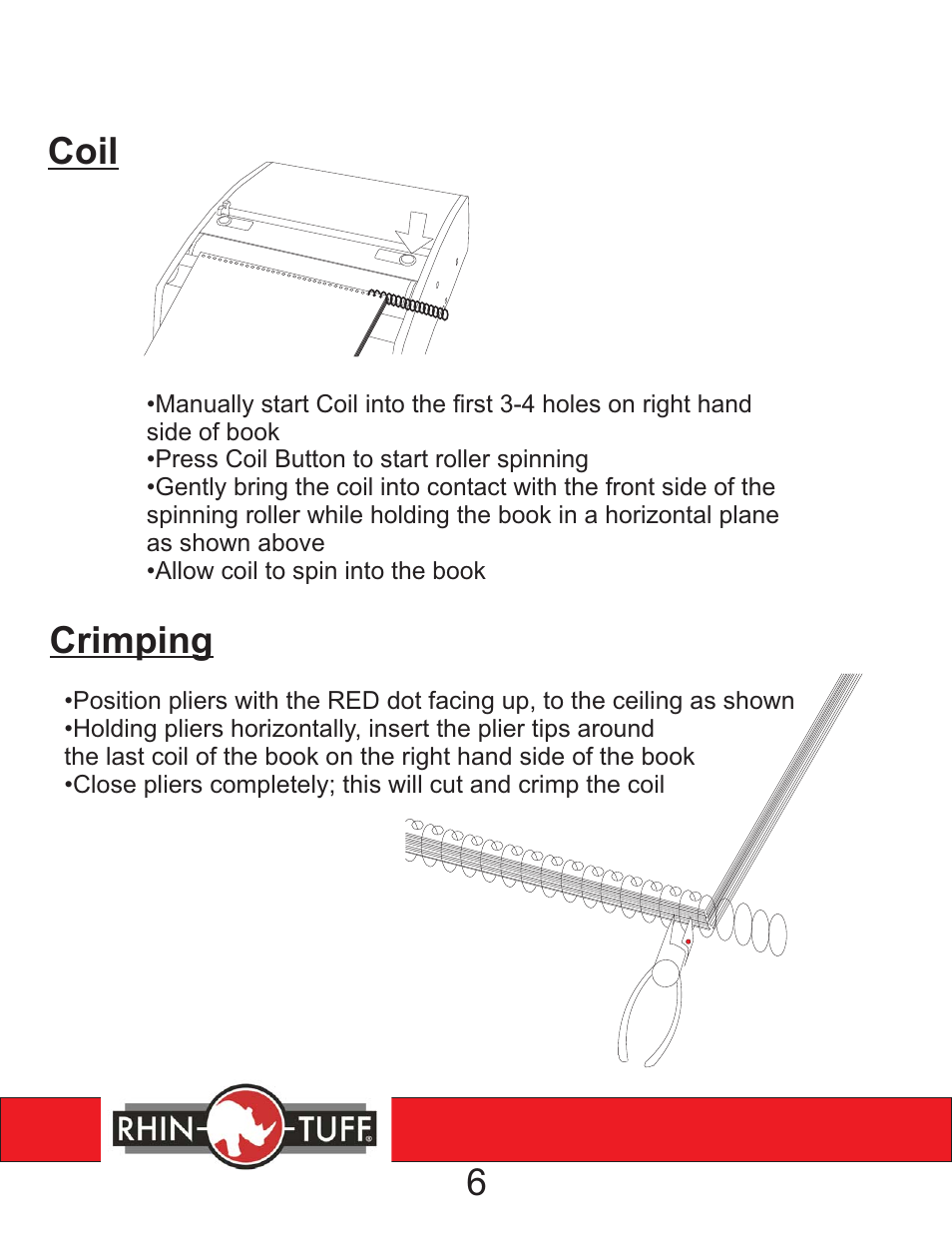 3250cl instruction rev 3 pg 6, Coil, 6crimping | Rhin-O-Tuff 3250CL User Manual | Page 7 / 11