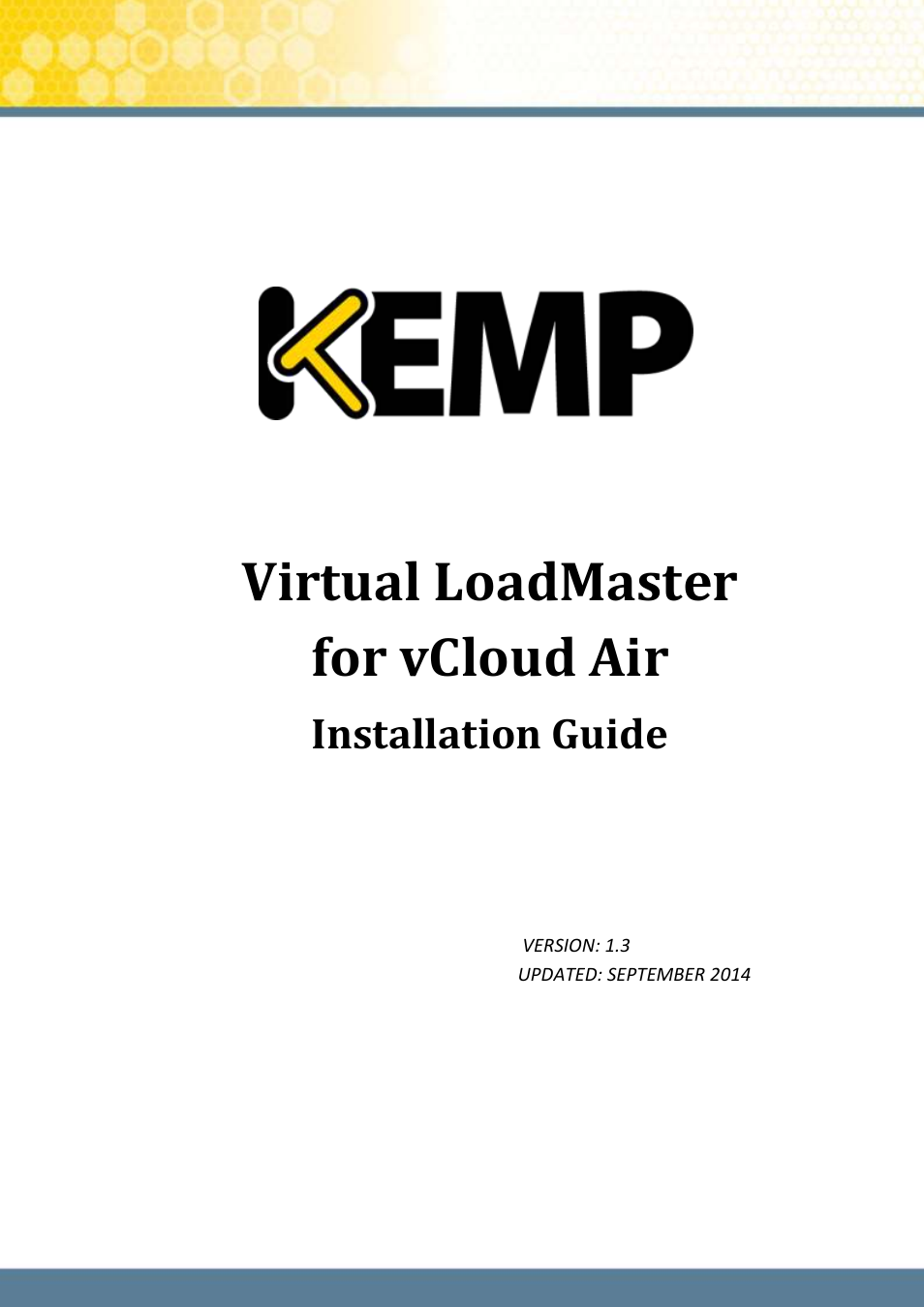 KEMP vCloud Air User Manual | 24 pages