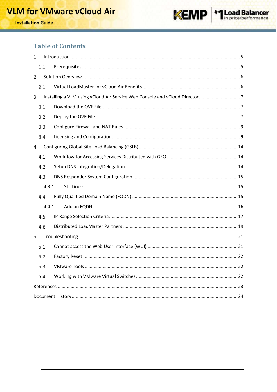 KEMP vCloud Air User Manual | Page 4 / 24