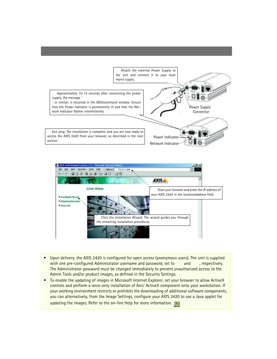 Axis Communications 2420 W/Lens User Manual | Page 13 / 103