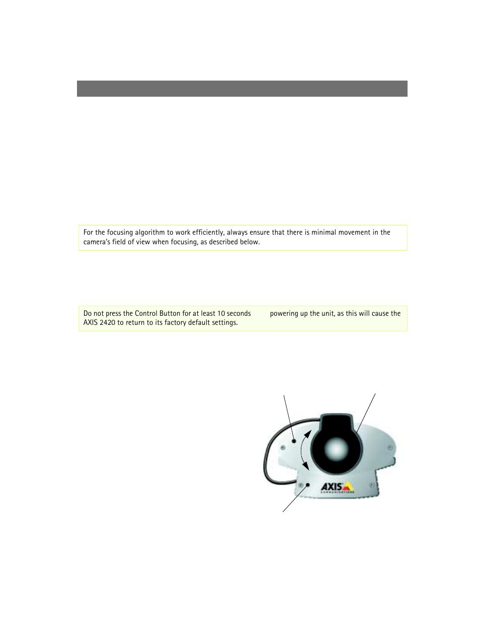 Axis Communications 2420 W/Lens User Manual | Page 56 / 103