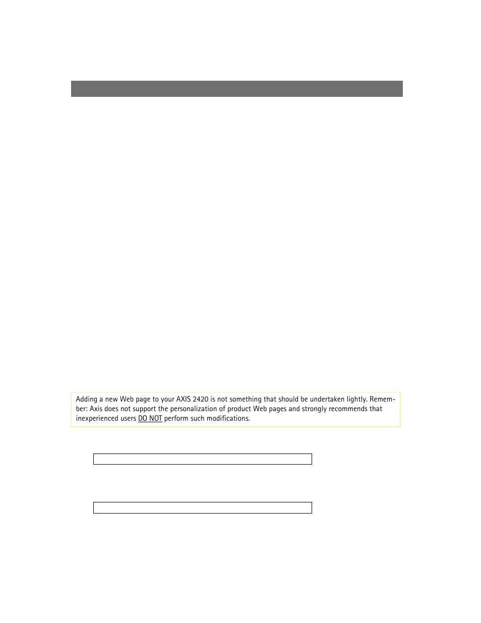 Custom web pages | Axis Communications 2420 W/Lens User Manual | Page 61 / 103