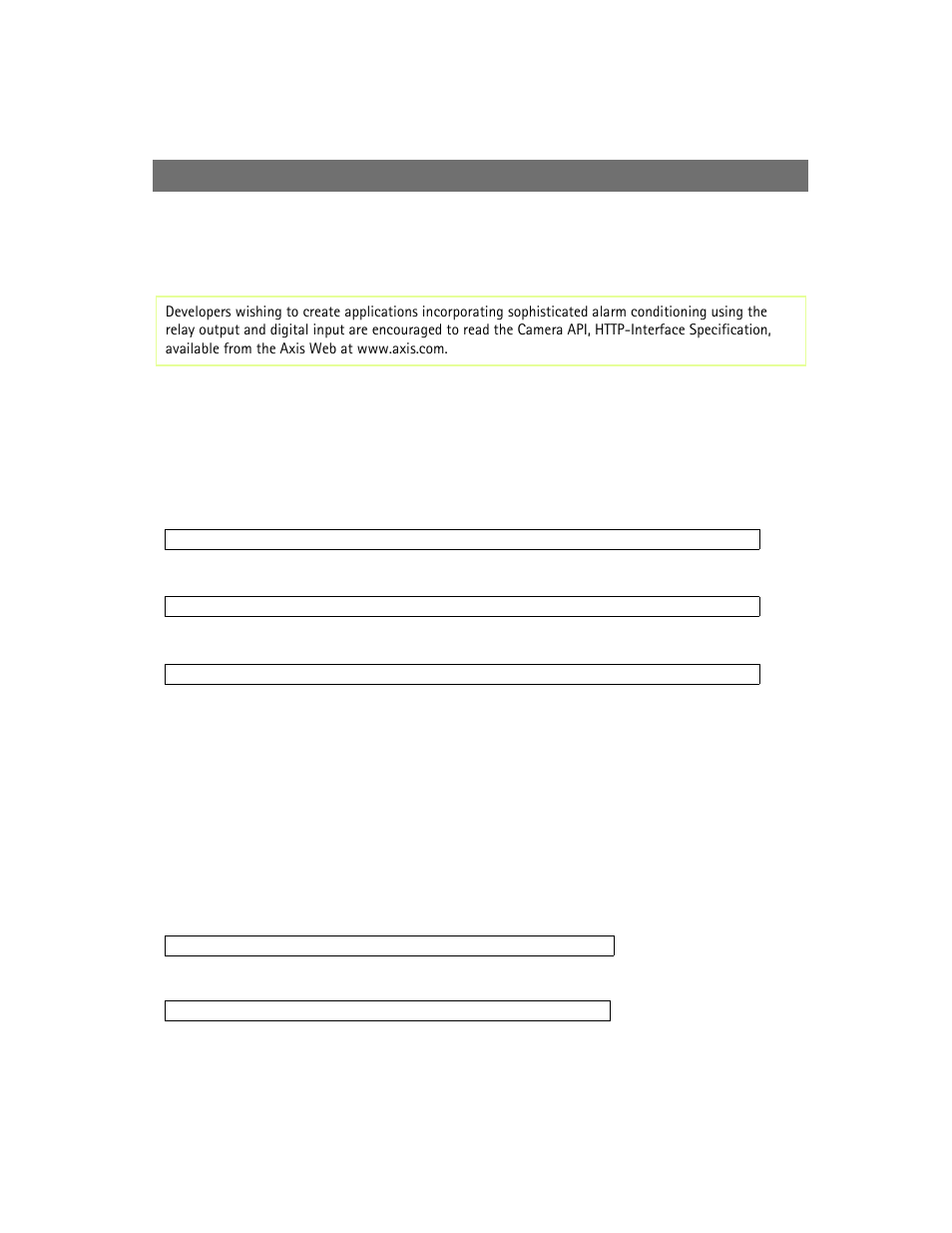Relay output, Digital input | Axis Communications 2420 W/Lens User Manual | Page 68 / 103