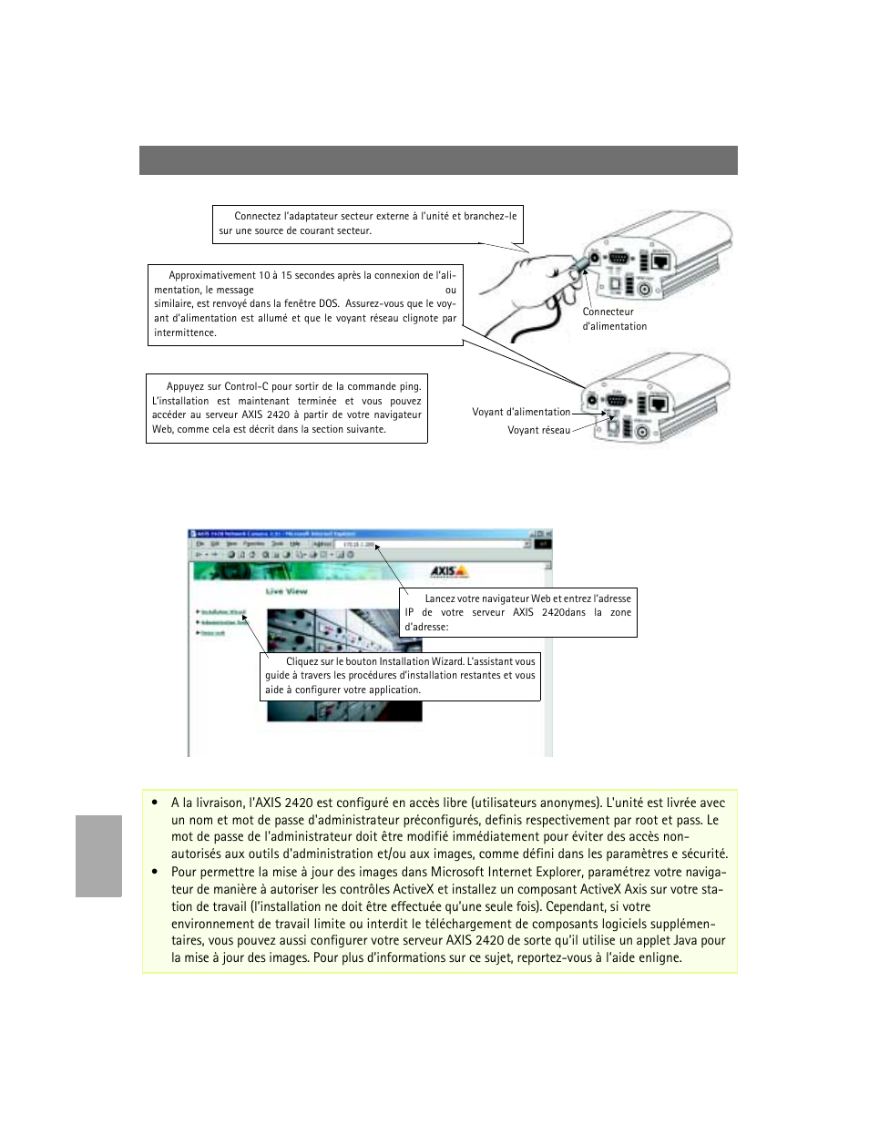 Axis Communications 2420 W/Lens User Manual | Page 86 / 103