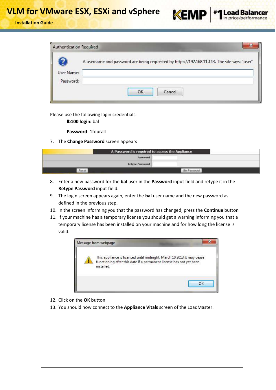 Vlm for vmware esx, esxi and vsphere | KEMP VMware ESX User Manual | Page 16 / 22