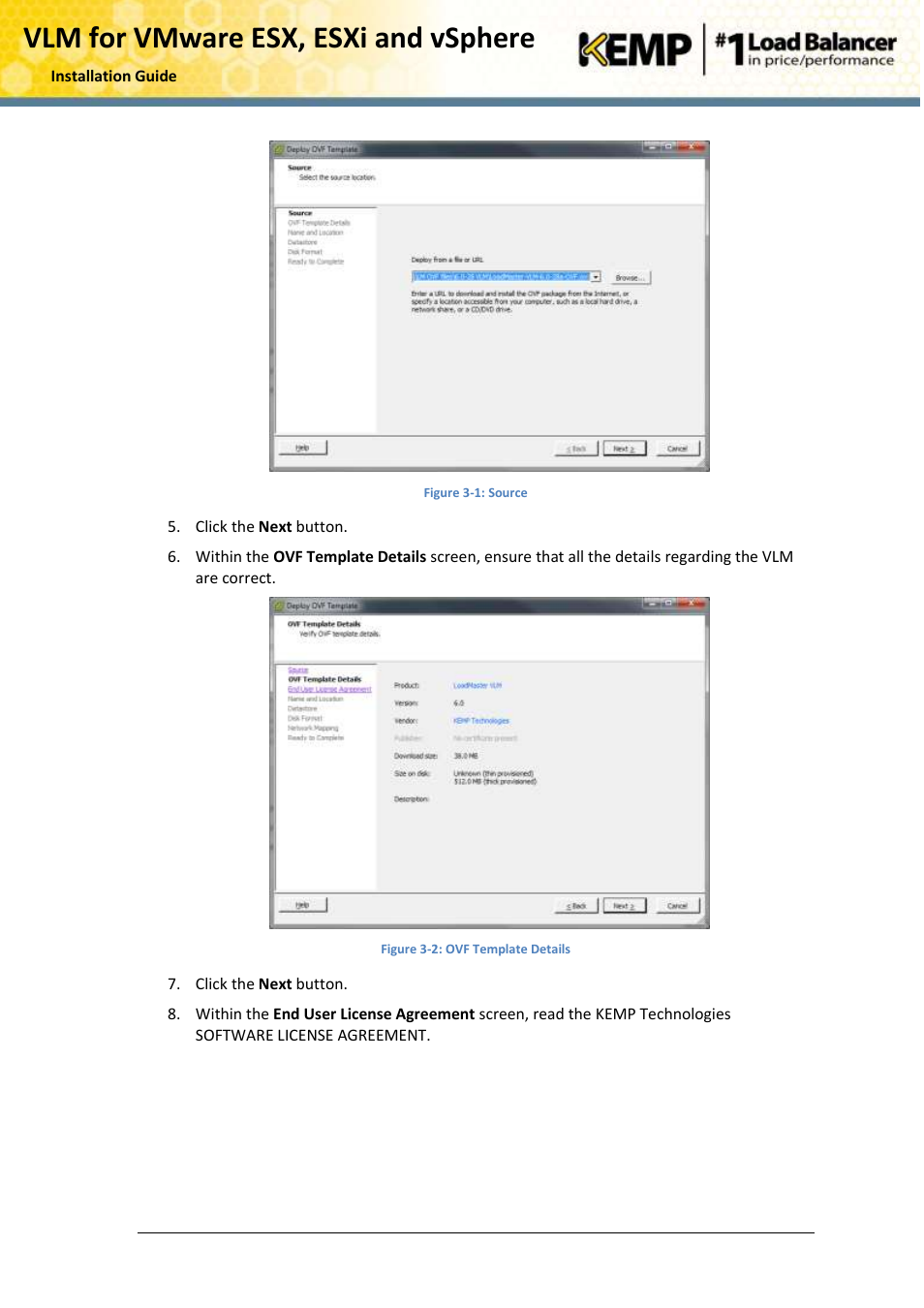 Vlm for vmware esx, esxi and vsphere | KEMP VMware ESX User Manual | Page 8 / 22