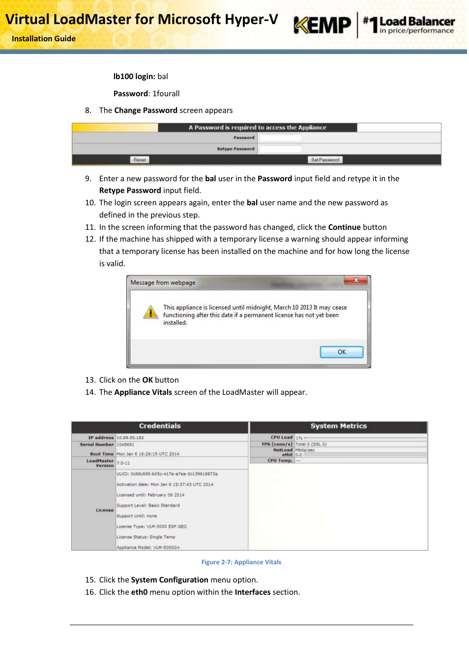 Virtual loadmaster for microsoft hyper-v | KEMP Hyper-V 2008 R2 User Manual | Page 11 / 18