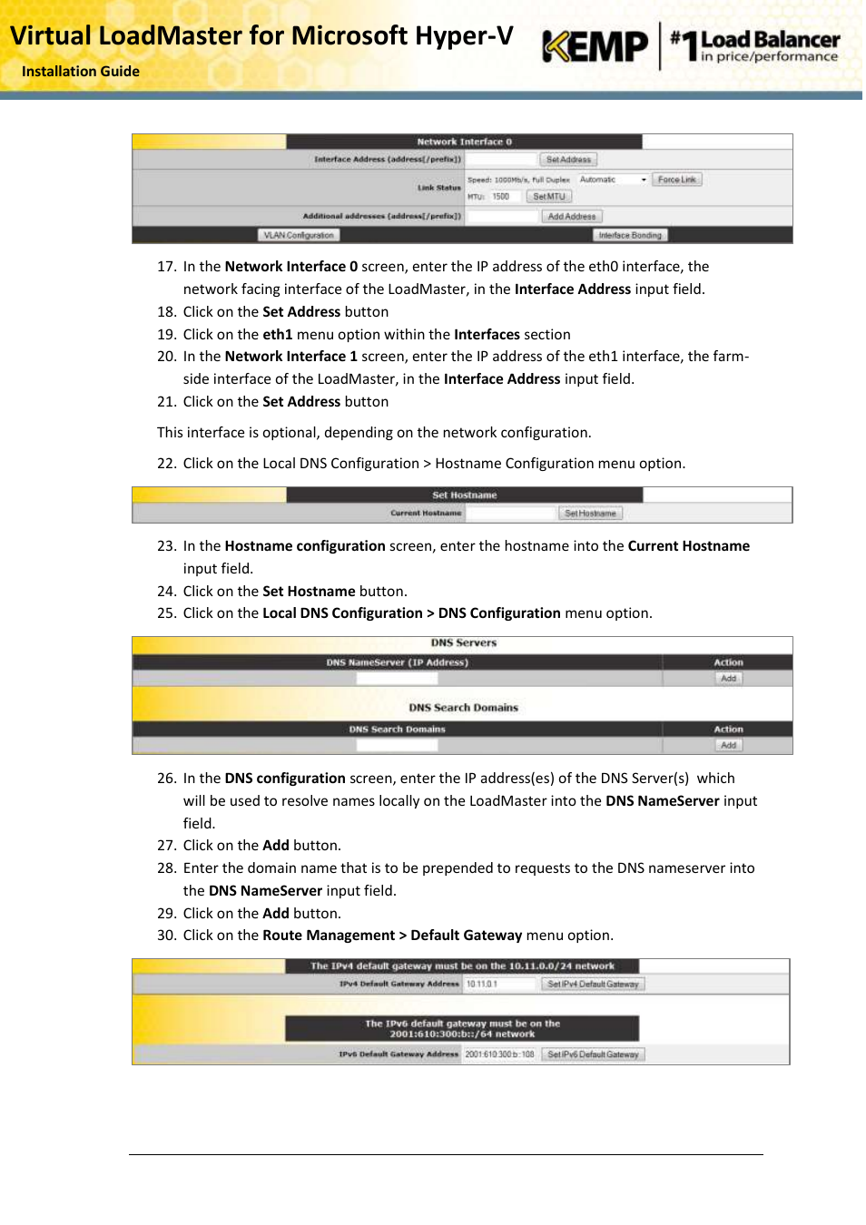 Virtual loadmaster for microsoft hyper-v | KEMP Hyper-V 2008 R2 User Manual | Page 12 / 18