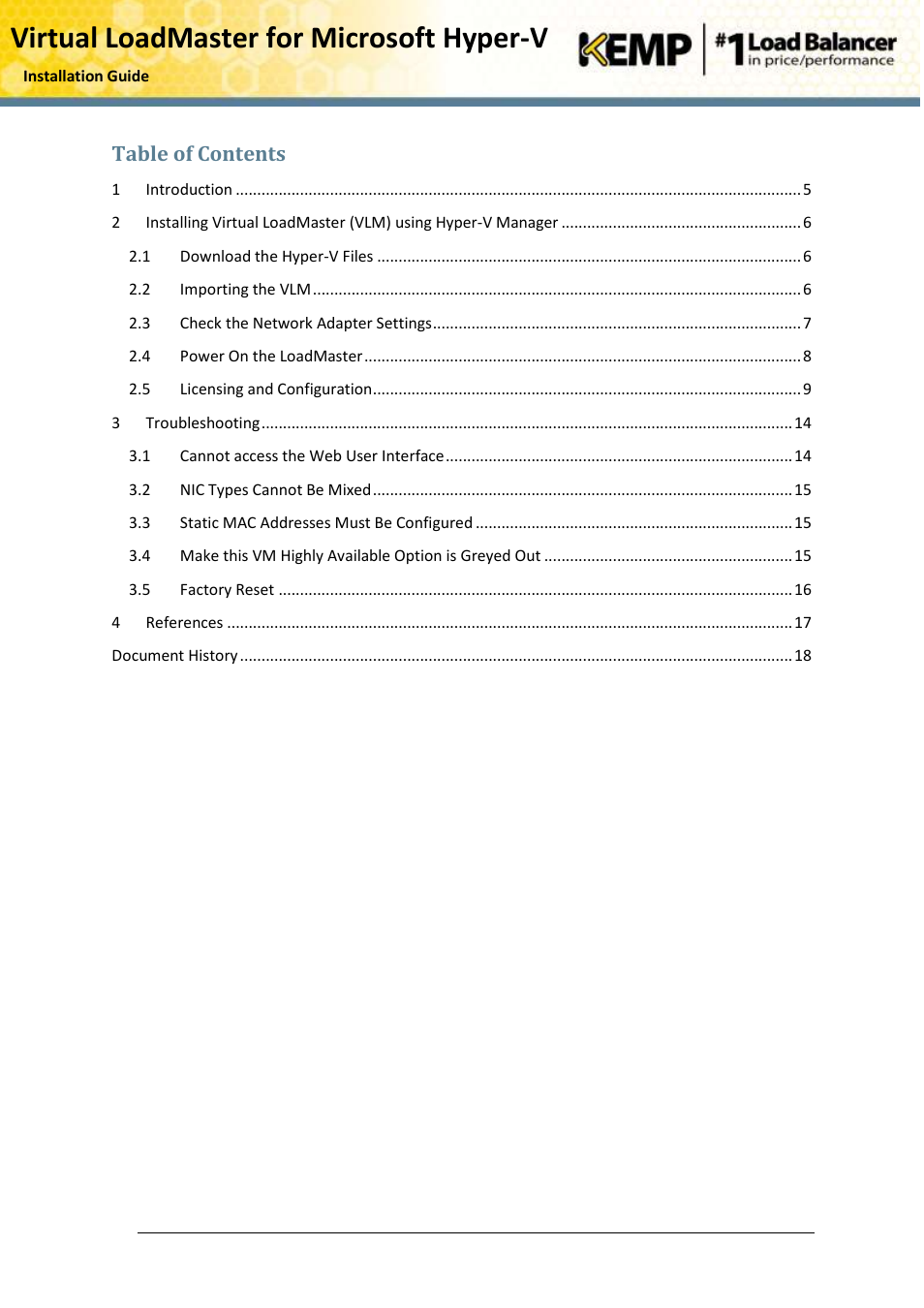KEMP Hyper-V 2008 R2 User Manual | Page 4 / 18