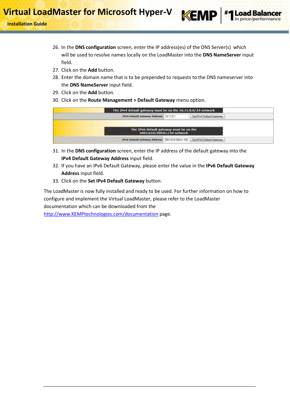 Virtual loadmaster for microsoft hyper-v | KEMP Hyper-V 2012 User Manual | Page 15 / 20