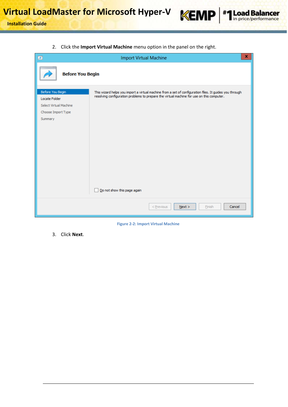 Virtual loadmaster for microsoft hyper-v | KEMP Hyper-V 2012 User Manual | Page 7 / 20