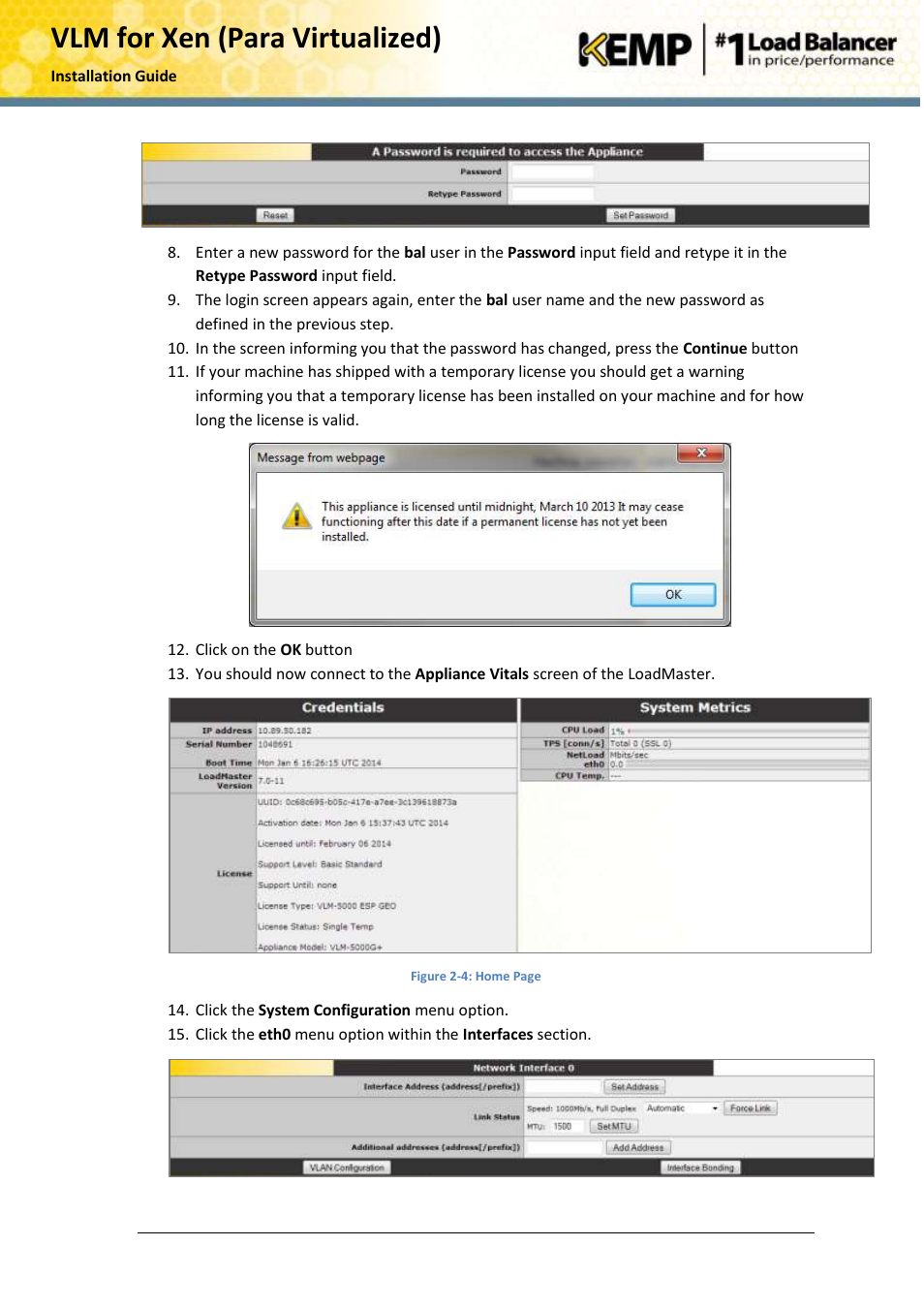 Vlm for xen (para virtualized) | KEMP Xen User Manual | Page 10 / 18