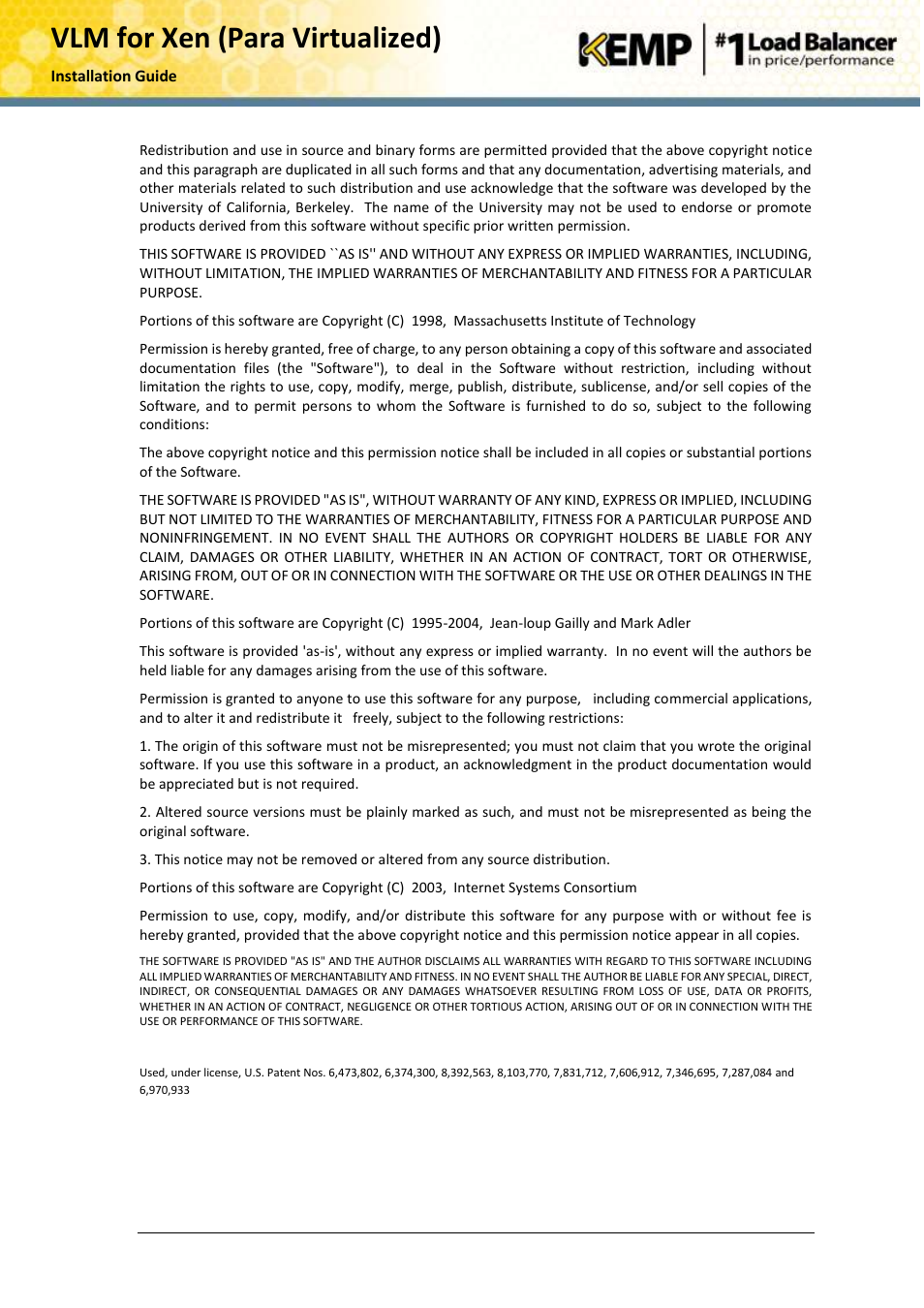 Vlm for xen (para virtualized) | KEMP Xen User Manual | Page 3 / 18