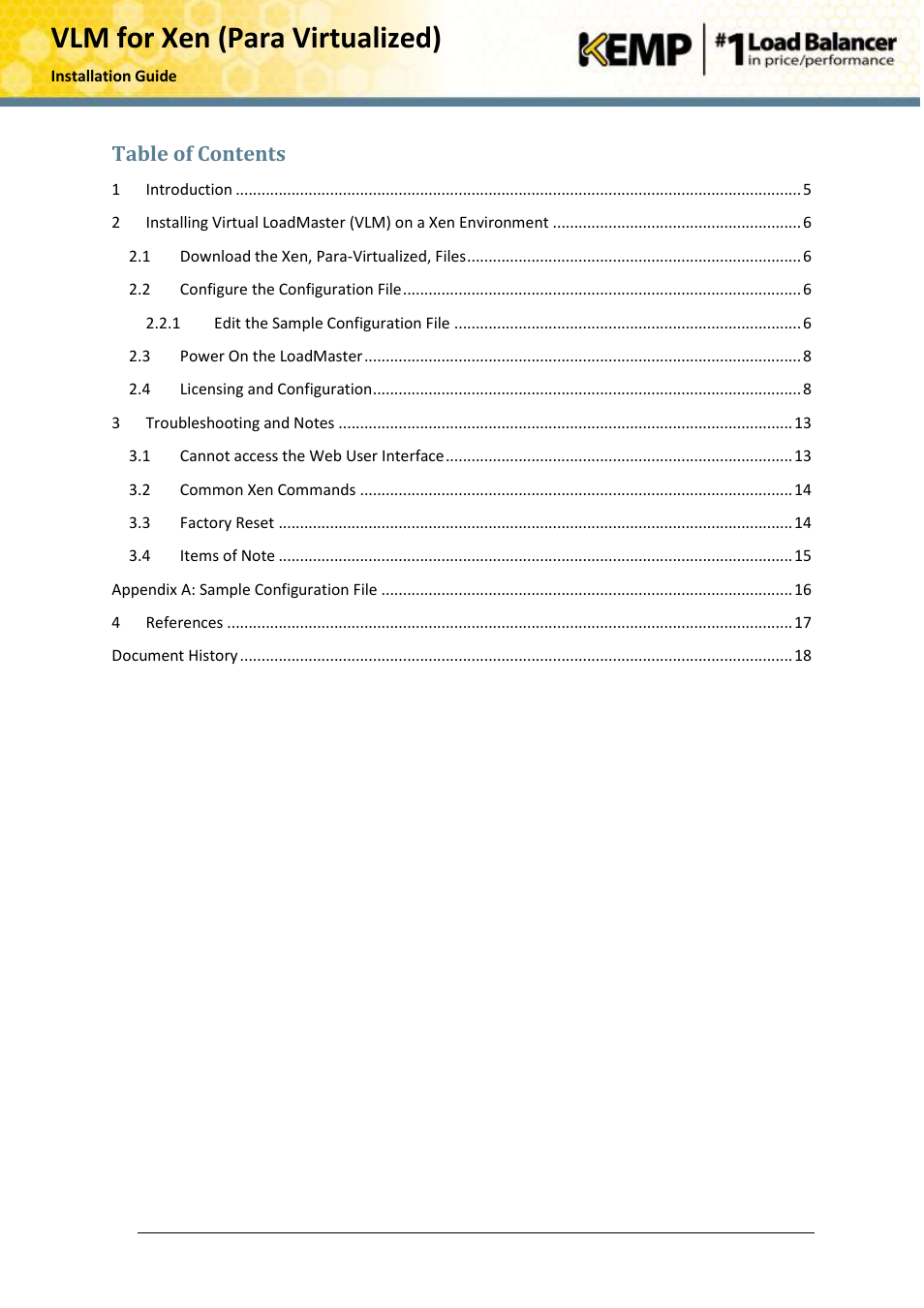 KEMP Xen User Manual | Page 4 / 18