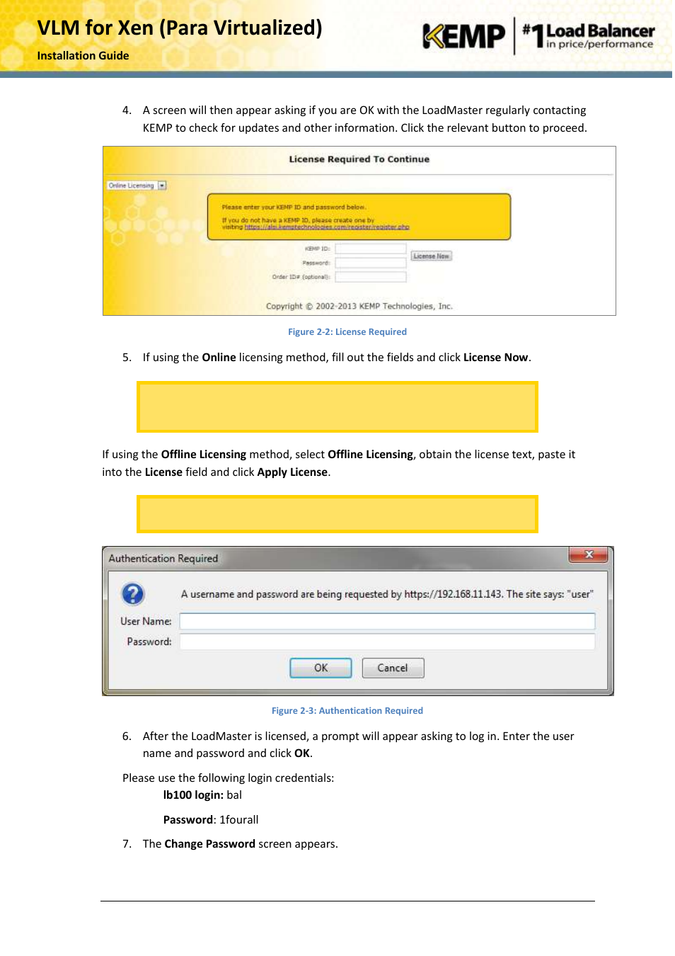 Vlm for xen (para virtualized) | KEMP Xen User Manual | Page 9 / 18