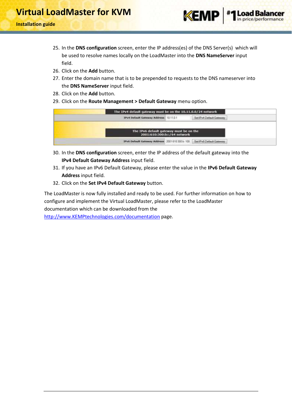 Virtual loadmaster for kvm | KEMP KVM User Manual | Page 11 / 17