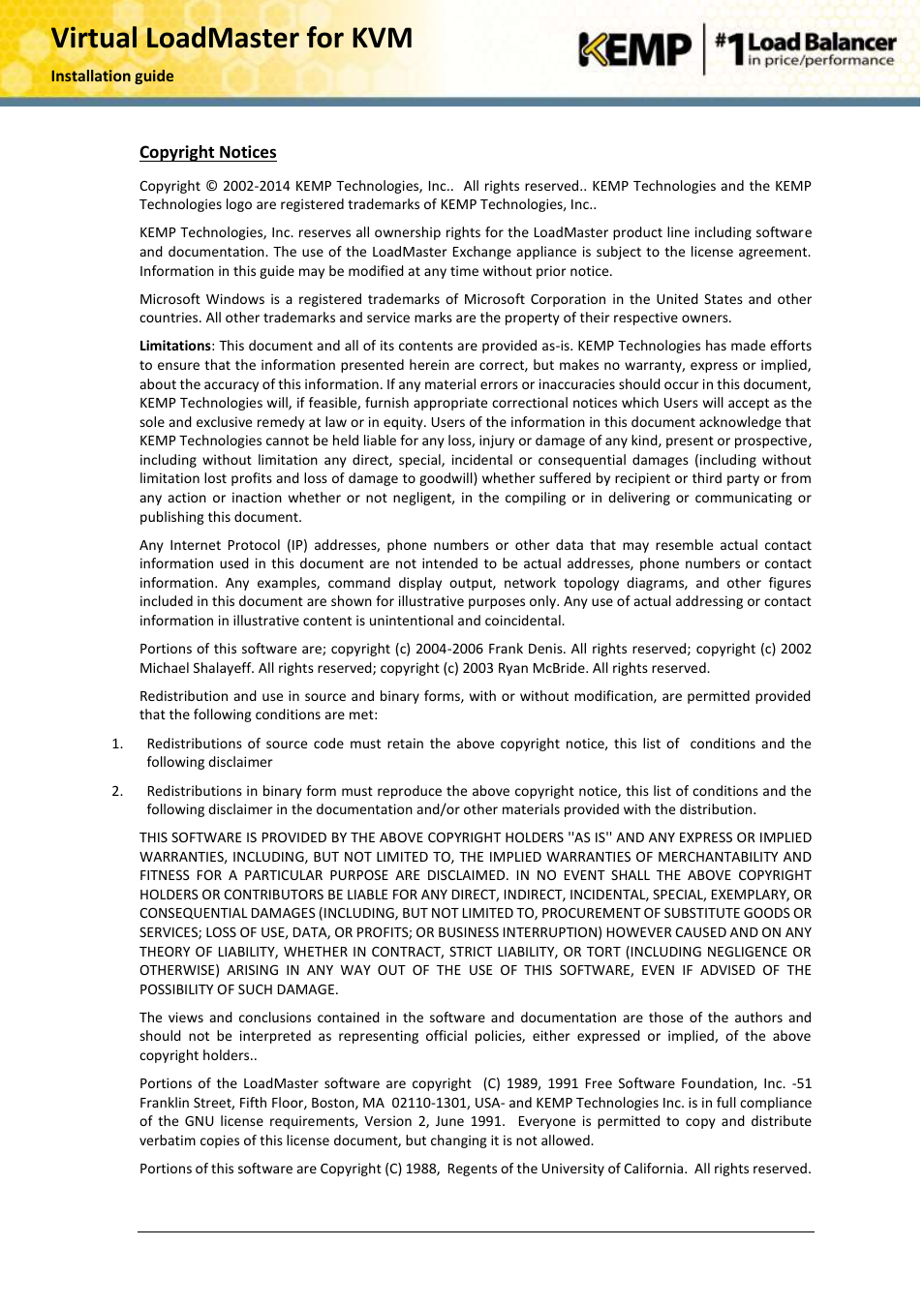 Virtual loadmaster for kvm | KEMP KVM User Manual | Page 2 / 17