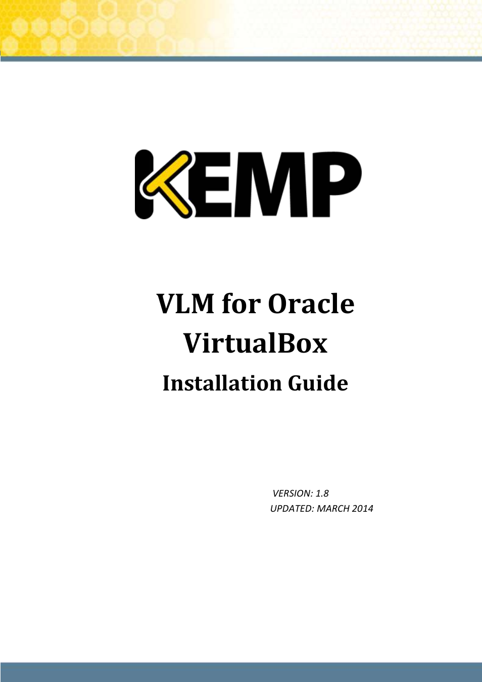 KEMP Oracle VirtualBox User Manual | 17 pages