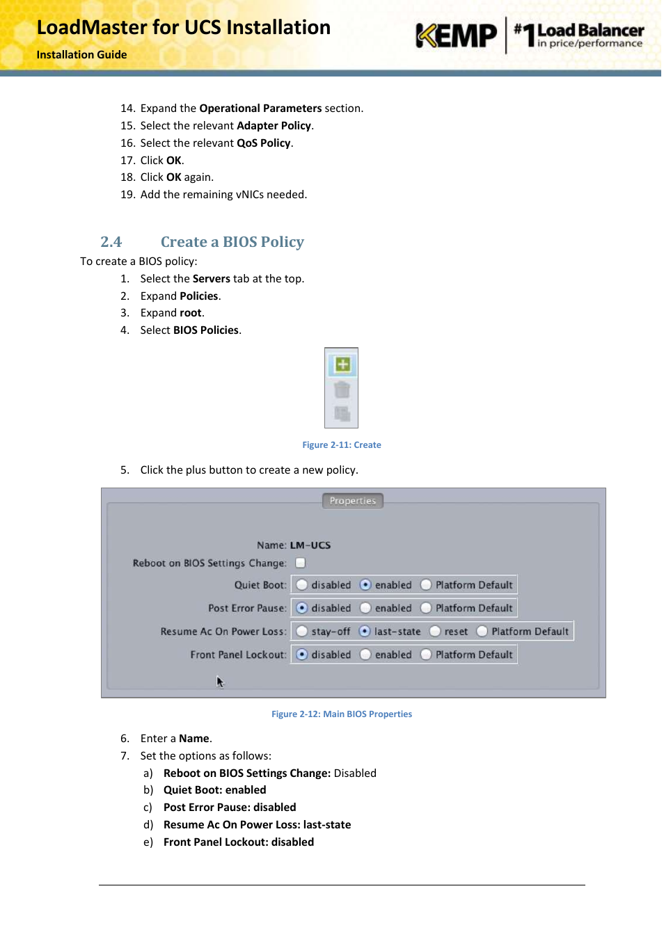 Create a bios policy, 4 create a bios policy | KEMP Cisco B-Series User Manual | Page 12 / 27