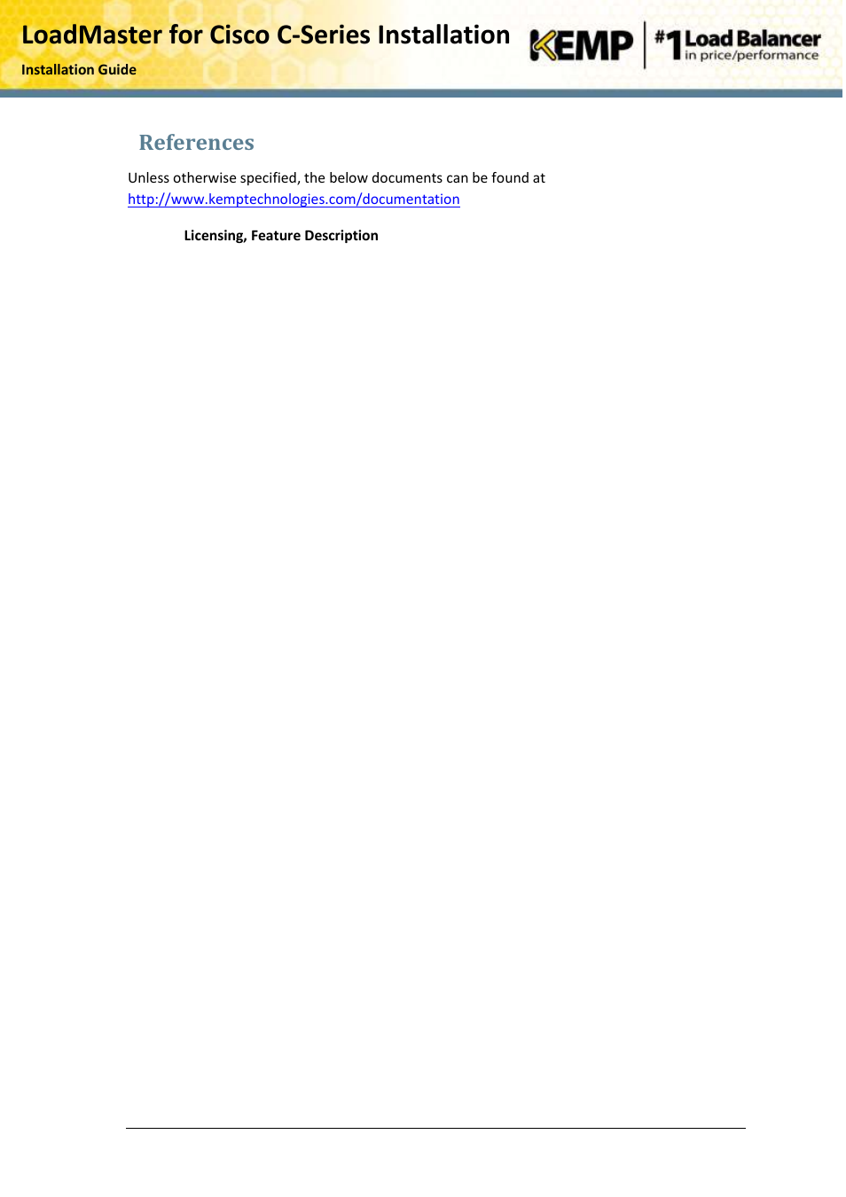 References, Loadmaster for cisco c-series installation | KEMP Cisco C-Series User Manual | Page 17 / 18