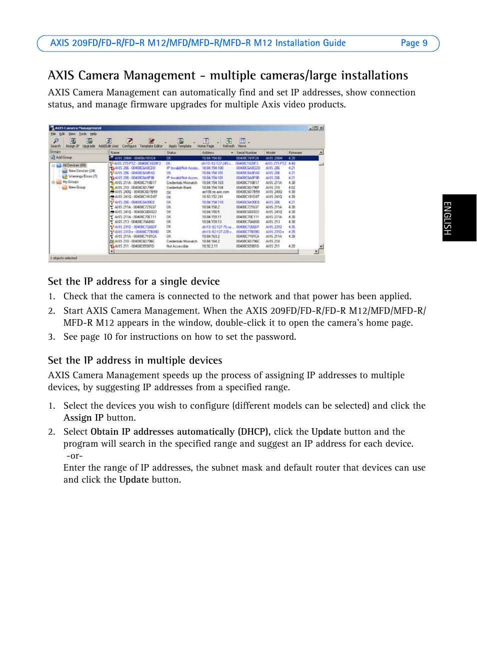 Axis Communications 209 MFD-R User Manual | Page 9 / 73