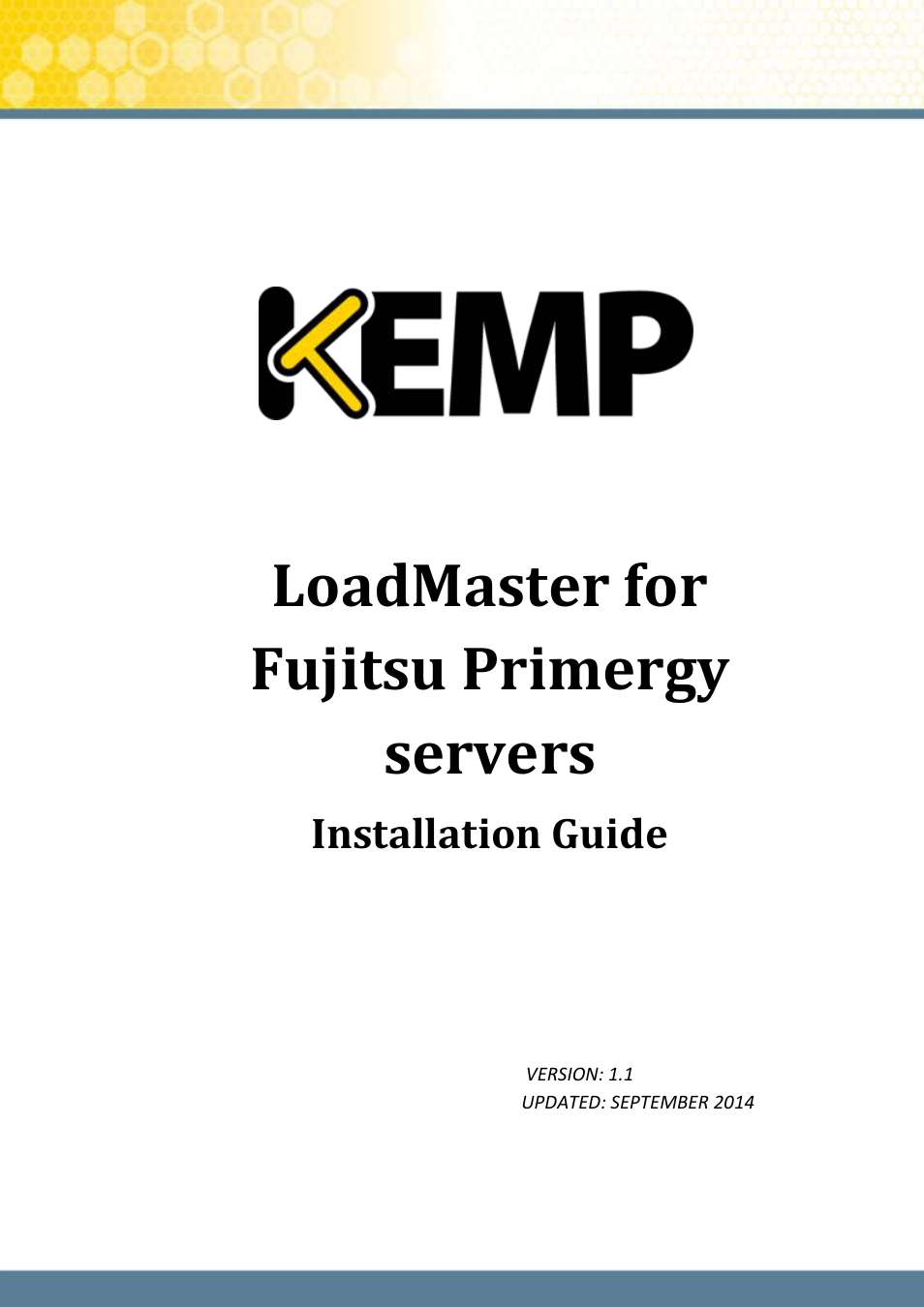 KEMP PRIMERGY RX User Manual | 15 pages