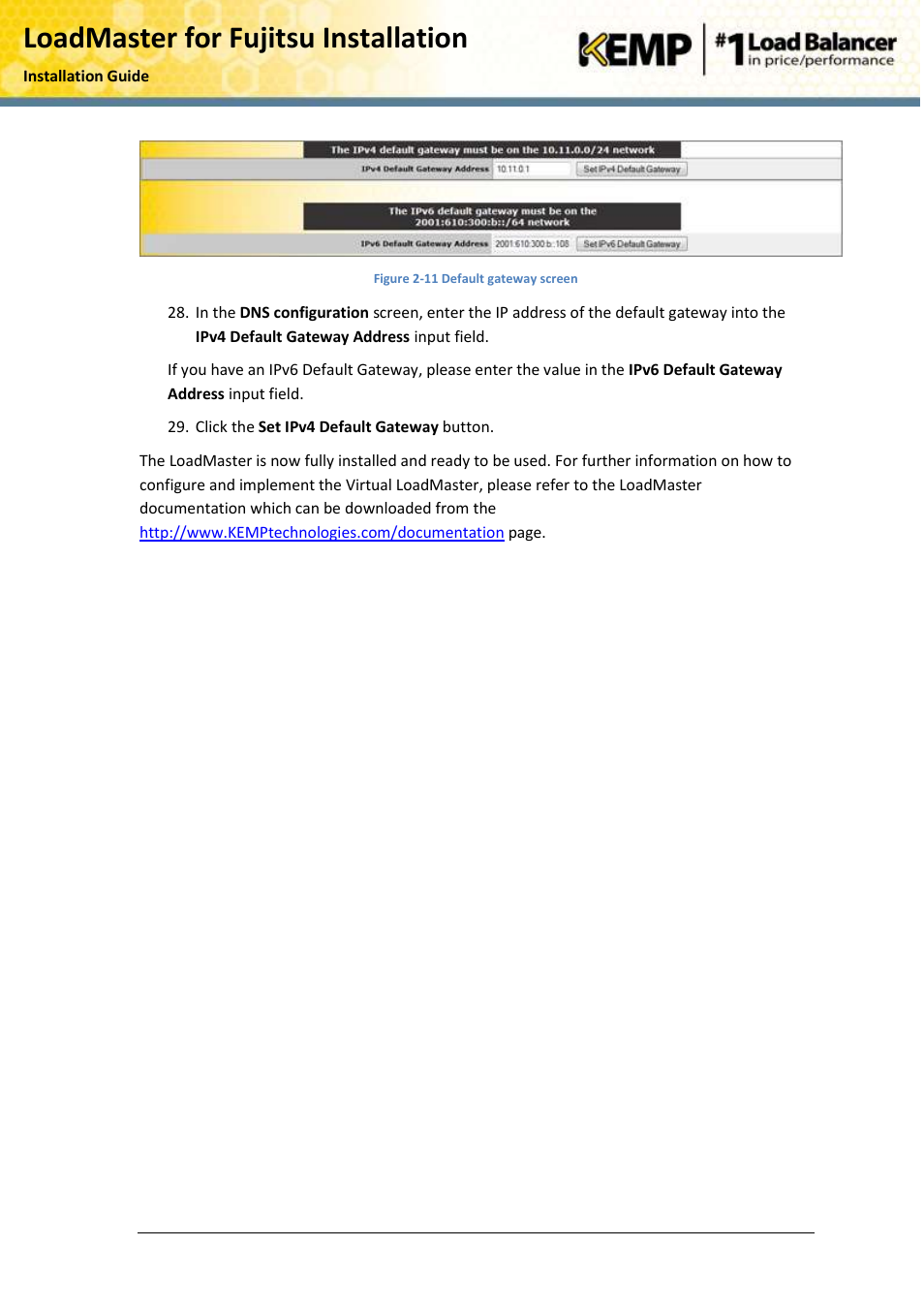 Loadmaster for fujitsu installation | KEMP PRIMERGY RX User Manual | Page 11 / 15