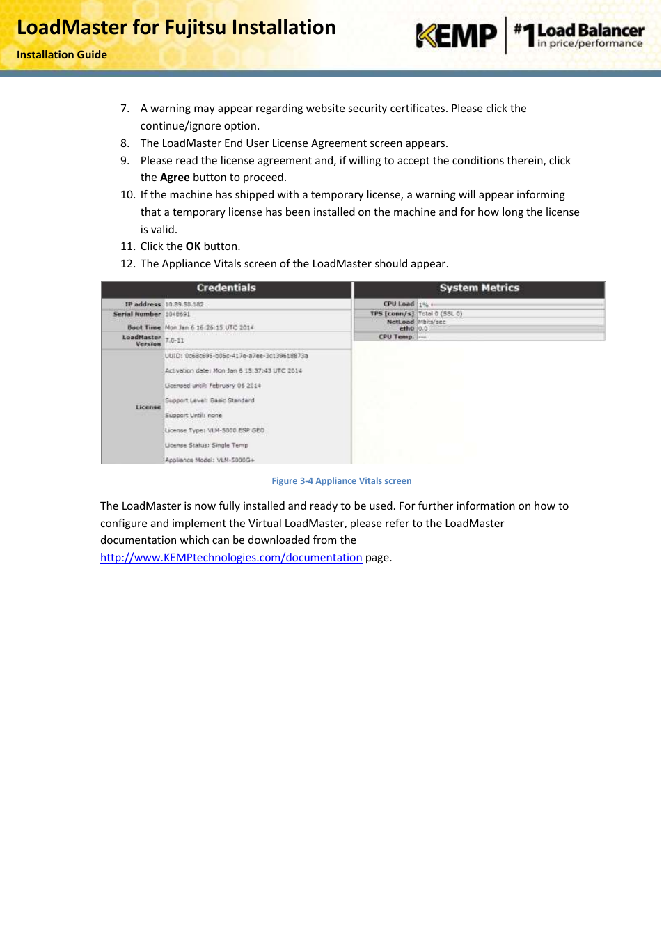 Loadmaster for fujitsu installation | KEMP PRIMERGY RX User Manual | Page 13 / 15