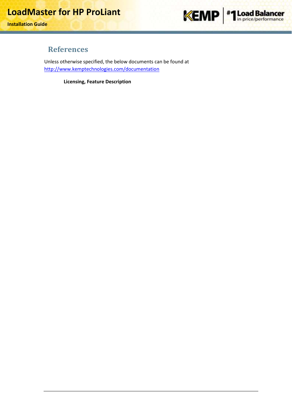 References, Loadmaster for hp proliant | KEMP ProLiant DL User Manual | Page 15 / 16