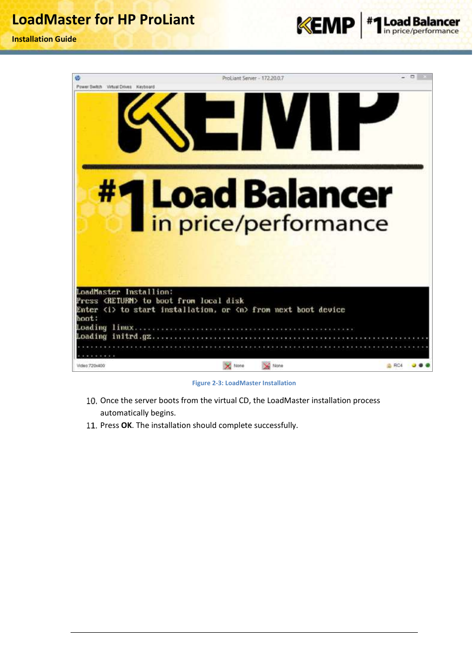 Loadmaster for hp proliant | KEMP ProLiant DL User Manual | Page 8 / 16