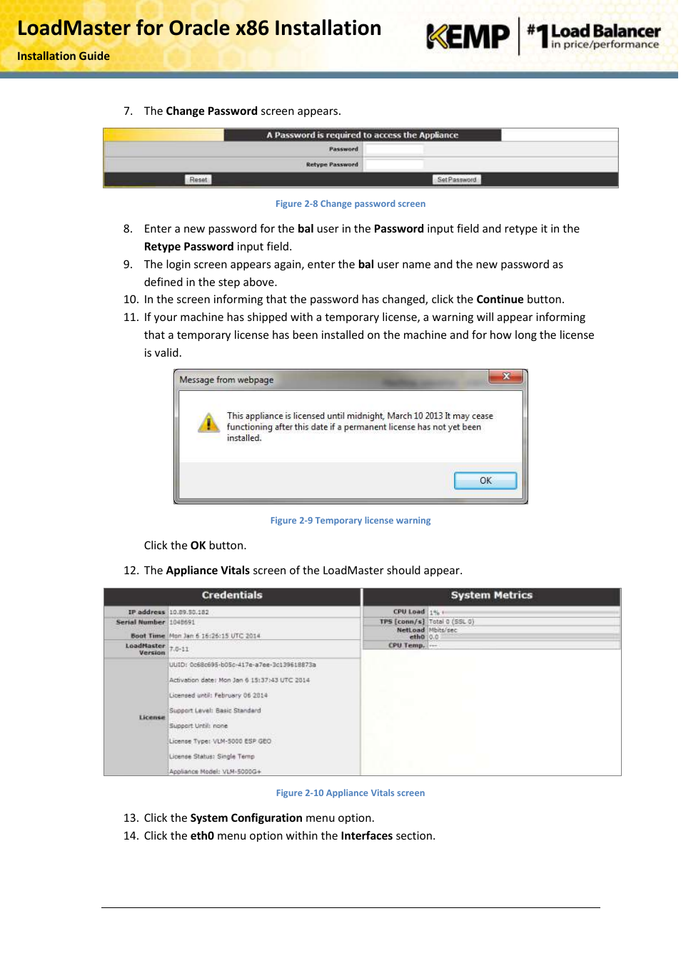 Loadmaster for oracle x86 installation | KEMP Oracle x86 User Manual | Page 11 / 17