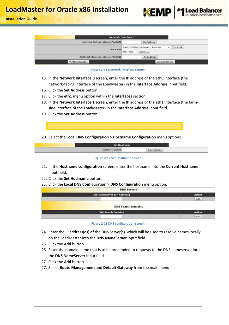 Loadmaster for oracle x86 installation | KEMP Oracle x86 User Manual | Page 12 / 17