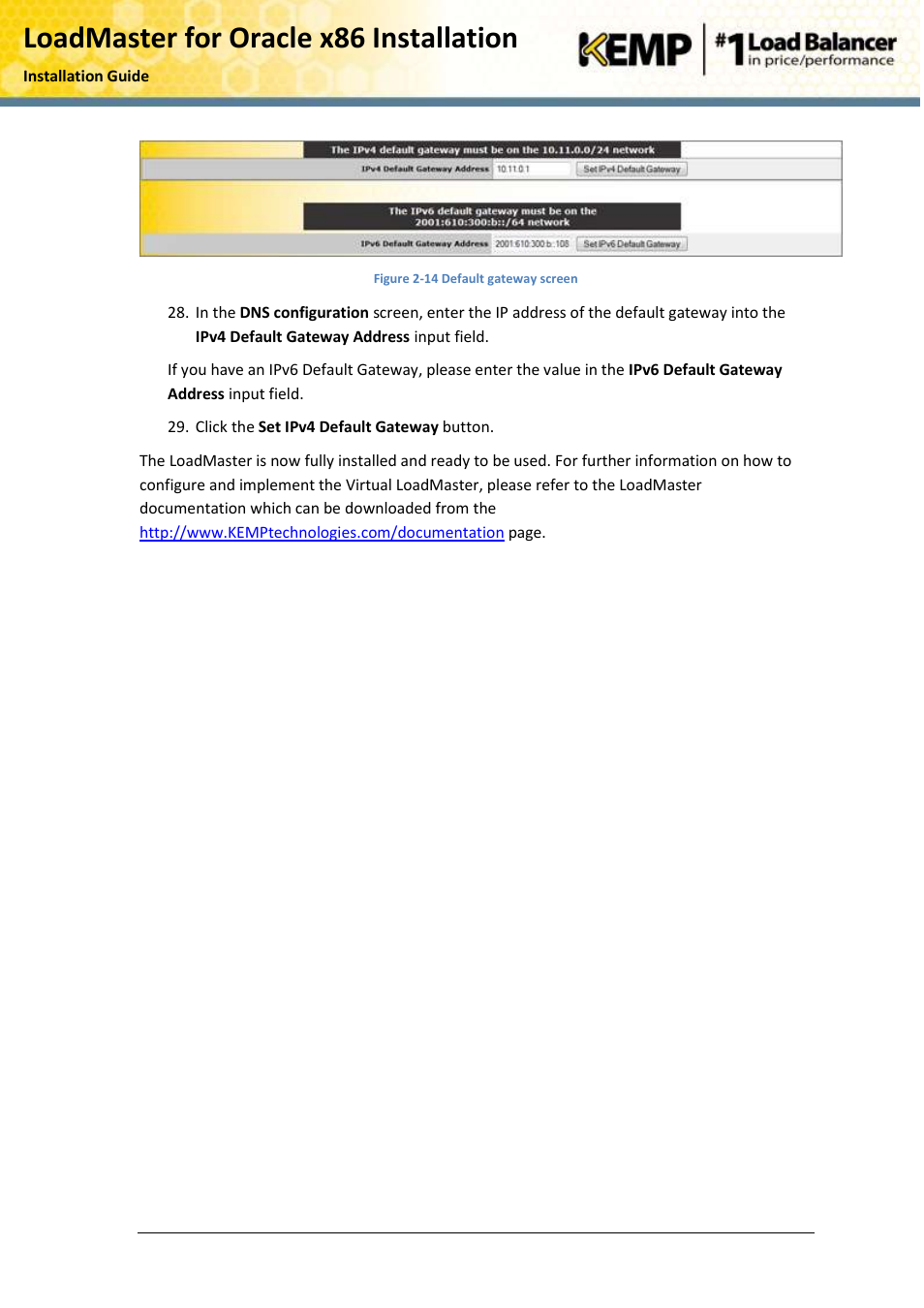 Loadmaster for oracle x86 installation | KEMP Oracle x86 User Manual | Page 13 / 17