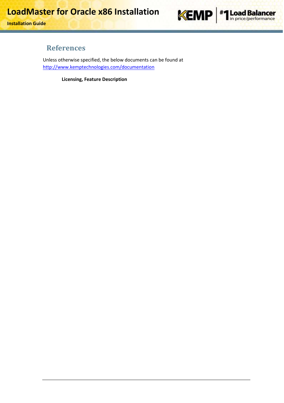 References, Loadmaster for oracle x86 installation | KEMP Oracle x86 User Manual | Page 16 / 17