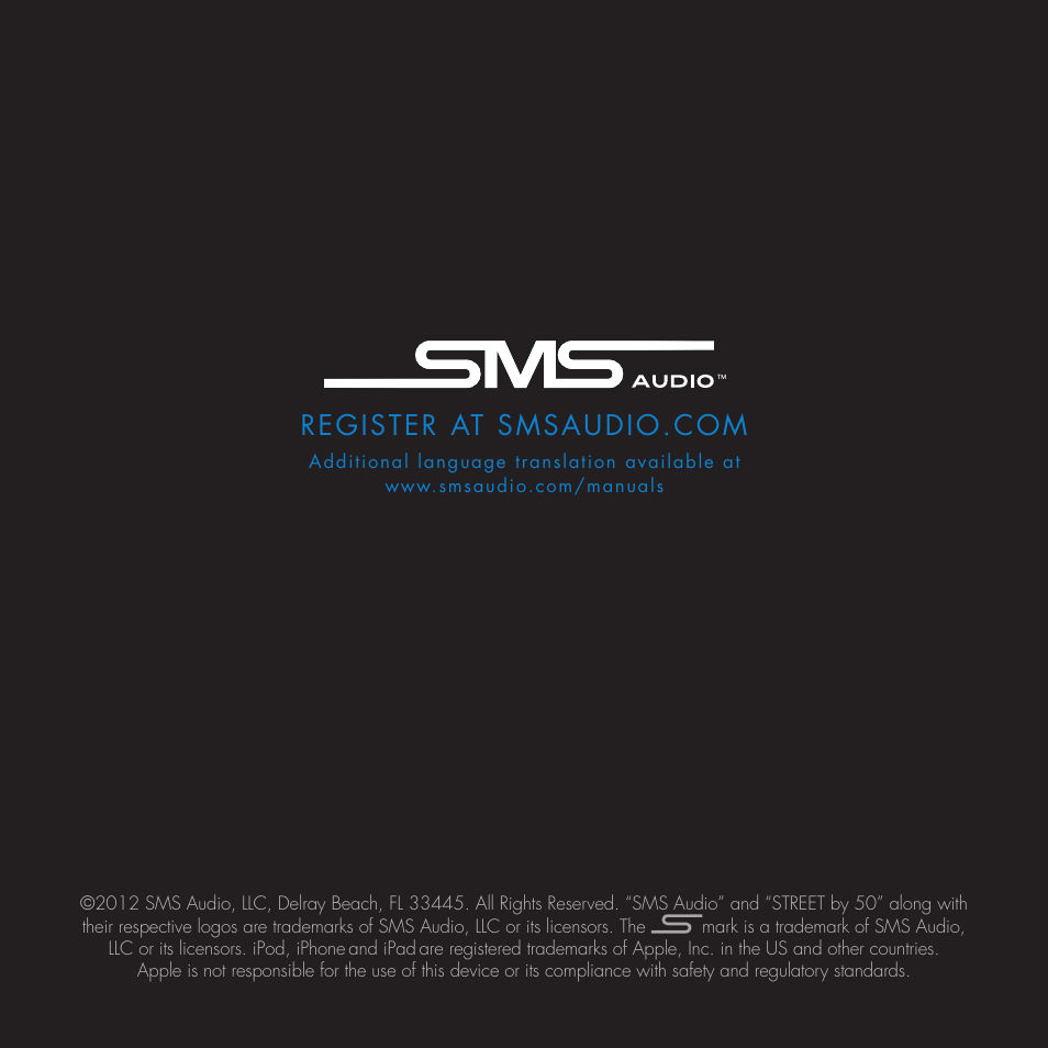 SMS Audio STREET by 50 User Manual | Page 16 / 16