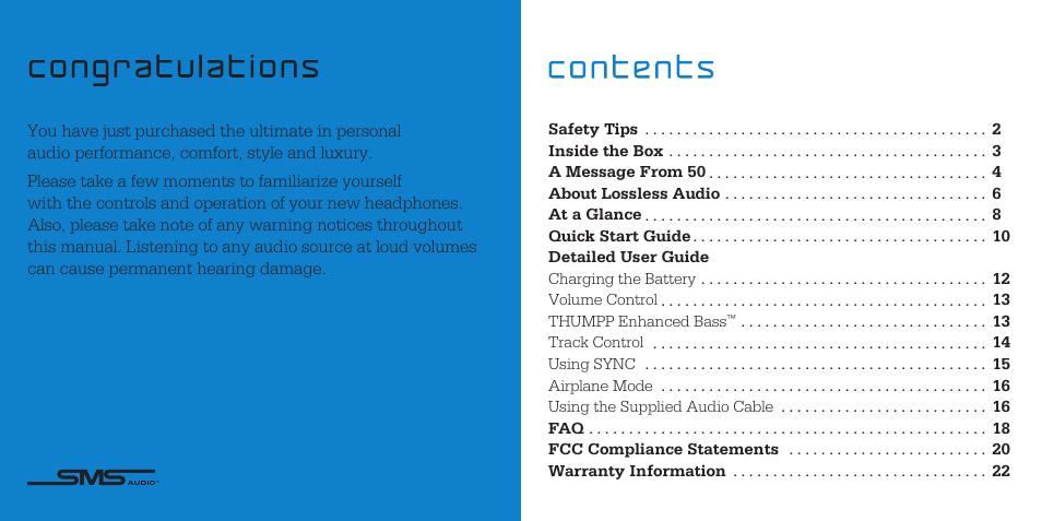 SMS Audio SYNC by 50 User Manual | Page 2 / 15