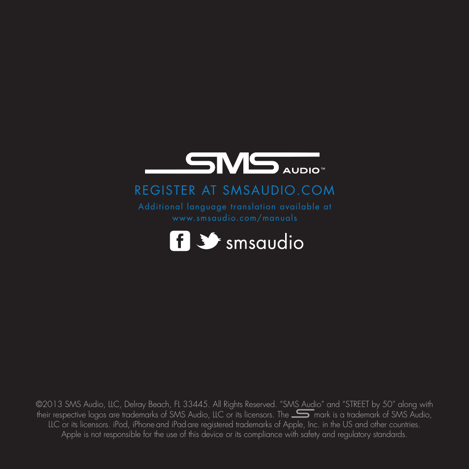 SMS Audio SYNC by 50 User Manual | Page 16 / 16