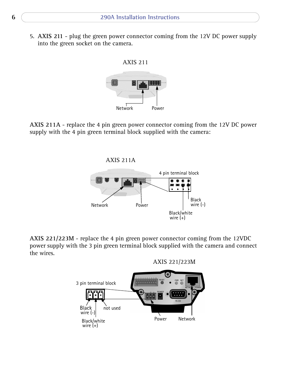 Axis Communications 290A User Manual | Page 6 / 8