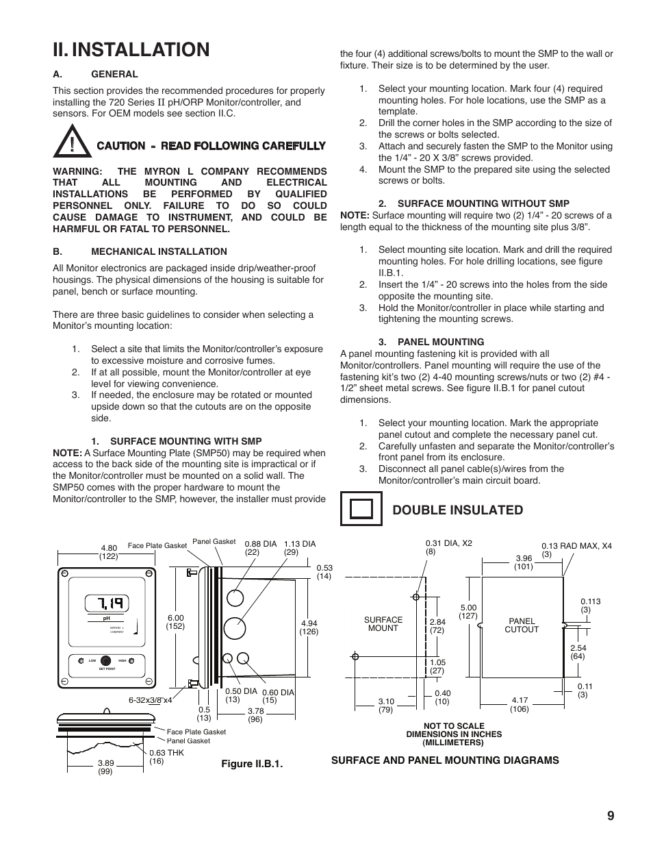 Ii. installation, Double insulated | Myron L 729II User Manual | Page 13 / 68