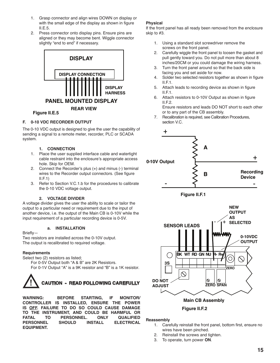 Panel mounted display, Display | Myron L 729II User Manual | Page 19 / 68